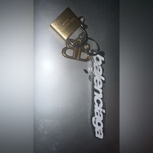 Balenciaga Gold and Black Keychain/ bag charm
